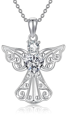 URONE Guardian Guardian Angel Necklace for Women 925 Sterling Silver Delicacy Angel Pendant Jewelry Gifts for Women
