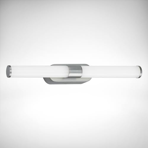 B.K.Licht - Lampe à miroir LED pour la salle de bain avec couleur lumière blanc neutre, IP44 protégée contre les projections d'eau bain, luminaire murale 7W, 40 cm, chrome mat