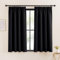 KGORGE Thermogardine Kräuselband Hitzeschutz Abdunkelnde Vorhänge Schwarz 2er Set 160 x 140 cm(HxB) Schlafzimmer Thermo Gardinen Blickdicht Lichtundurchlässig