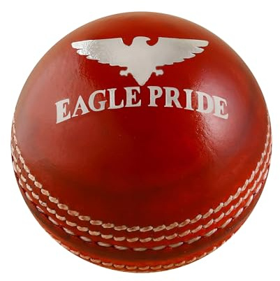 Leather Cricket Hard Balls for Club, Practice,Test Matches,one Day,T20 Matches Games Hand Stitched,Tanned Leather Polished,County Cricket Crown Match Cricket Balls Red, White (156g / 5.5oz)