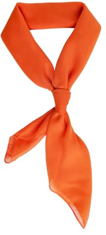 Jmkcoz Sciarpa in chiffon anni '50 anni '50, sciarpa quadrata per collo, foulard, per feste in costume anni '50, matrimoni, Halloween, cosplay, Arancione, 25.6 Inch