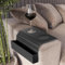 Luqixcey Natural Bamboo Sofa Arm Tray, Foldable Wooden Couch Tray Table, Anti-Slip & Eco-Friendly, Couch Cup Holder, Sofa Armrest Tray Table for Drinks, Snacks, Remote Control, Magazine, Black