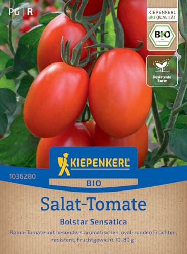 Kiepenkerl Salat-Tomatensamen Bolstar Sensatica 1036280 - BIO - Roma Tomate - resistente Sorte - besonders aromatisch - Saatgut, Samen Gemüse, Gemüsepflanzen