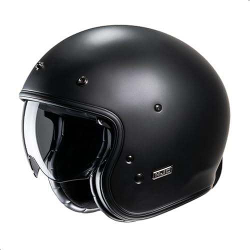 HJC V31 Solid Open Face Motorcycle Helmet with IS-10 Visor, DOT Approved (Semi Flat Black, Medium)