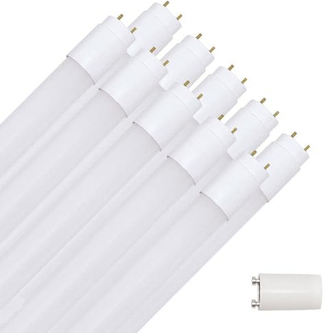 NCC-Licht Lot de 10 ampoules LED T8, 90 cm, 12 W, G13, 1200 lm, 865, blanc froid, 6500 K, avec démarreur