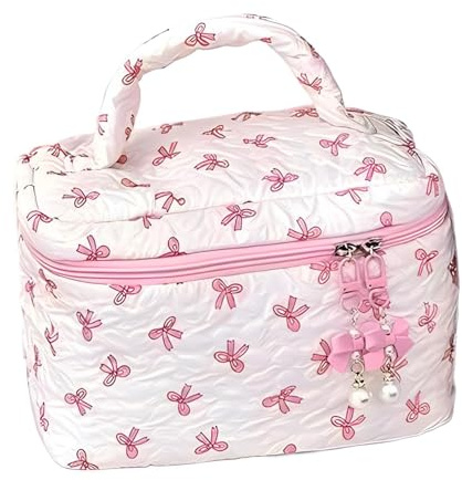 Bolsa de Maquillaje estética, Bolsa de Aseo, Bolsa cosmética, Estructura Dulce, Bolsa de estética, contenedor de pañuelos de Viaje, Soporte cosmético de Gran Capacidad, Reutilizable para Viajes