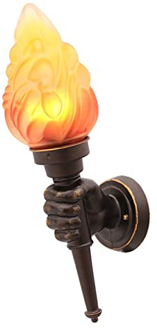 ,Wall Lamps Wall lamp, Torchbearer Lamp Retro Art Light Torch Bar Restaurant Cafe Aisle Indoor Lighting AC85 265V,Wall Lamps, Without Bulb, Left Hand