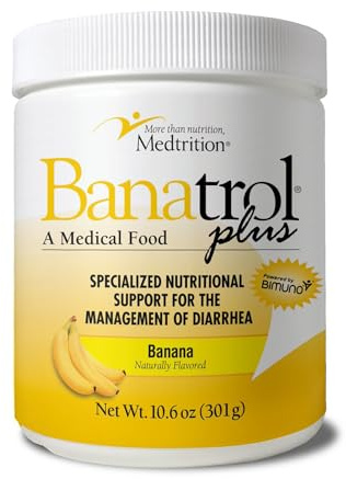 Banatrol® Natural Anti-Diarrheal with Prebiotics, Relief from Chronic Diarrhea, IBS, Recurring Diarrhea, Clinically Supported Medical Food, Non-Constipating, 28 Servings (Banana)