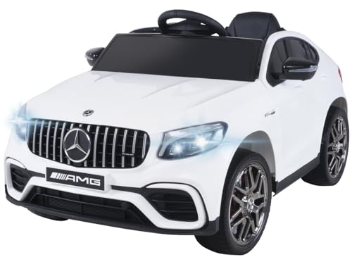 Actionbikes Motors Kinder Elektroauto Mercedes Benz AMG GLC 63S Coupé | Fernbedienung mit First Funktion - Lizenziert - Kinderauto elektrisch - Elektrofahrzeuge - Auto für Kinder ab 3 Jahre (Weiß)