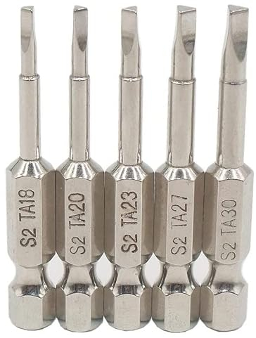 Fixinus 5-Piece Magnetic Screwdriver Bit Set, 1/4 Hexagonal Triangle Bits (1.8, 2.0, 2.3, 2.7, 3.0mm), S2 Steel, 50mm Length