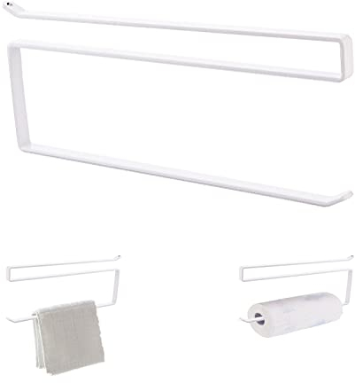 Bontiady Portarotolo da cucina senza foratura, robusto mobile nero da cucina, porta rotolo di carta, salvaspazio, per cucina, bagno, organizzazione (bianco)