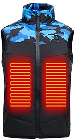 Clearance Kids Heated Vest Camo Heated Jacket Boy Girl Winter Electric Body Warmer USB Charging Gilet Unisex Child Camouflage Heating Waistcoat Patchwork Thermal Vest for Outdoor Skiing Camping