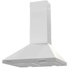 Corberó KURAMATHI660W Cappa Decorativa Piramide Bianco, 60 cm, Portata 621,71 m3/h, 165 W, 3 velocità, 2 filtri in alluminio, filtro carbonio, efficienza energetica A