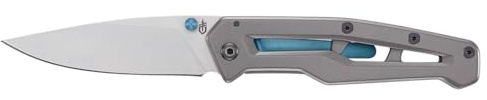 Gerber fickkniv med slätt blad och fickklämma, paralit, bladlängd: 7,9 cm, silver/blå, 1069416