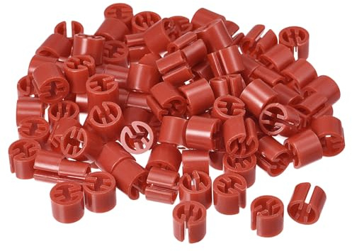 QUARKZMAN 200 stycken klädgalgar markörer tomma etiketter plast för 3,5 mm trådhängare storleksmarkeringar kläder storlek dag hängare storleksklämmor snäppnummer färgkodning, röd