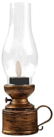 Cherosene Retrò Lampada Di Olio | Lampada A Cherosene Industriale Vintage | Lampada Elettrica A Olio Per Soggiorno, Camera Da Letto, Piccola Luce Notturna Da Comodino, Lampada Da Tavolo