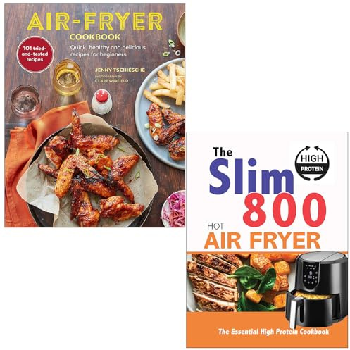 Air-fryer Cookbook [Hardcover] By Jenny Tschiesche & The Slim 800 Hot Air Fryer : The Essential High Protein Cookbook By Iota 2 Books Collection Set