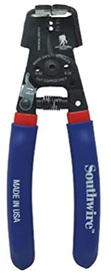 Southwire - 65172140 SNM1214HH-US ROMEX BOXJaw Wire Stripper, Dual Wire Cutter Strips both 12/2 & 14/2 Romex NMB JACKETS and 12 and 14 AWG Solid Wire