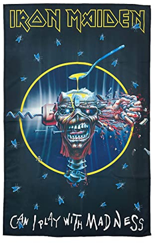 Cartel de tela grande Iron Maiden Can I Play With Madness, 1100 mm x 750 mm (rz)