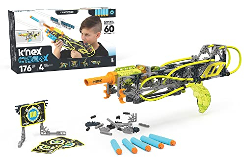 K5 Neostrike Build and Battle DIY Pfeil-Spielzeug, K'NEX CYBER-X, Basic Fun, 12457, 184 Teile und Zielscheibe, schießt Schaumstoff-Pfeile bis zu 60 ft, geeignet für Jungen und Mädchen ab 8 Jahren