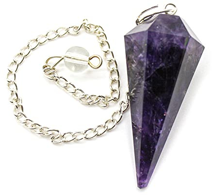 DOJA Barcelona | Pendelhänge | chakra ädelstenskedja med 7 helande kristaller + ametiststen | helande stenar, kristallhalsband med stenhänge, halsband