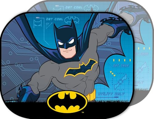 Tataway Paire de Stores latéraux Batman pour Voiture, 44 x 35 cm, Protection Solaire pour Enfants avec Motifs Officiels de DC Comics Superheroes Man Bat