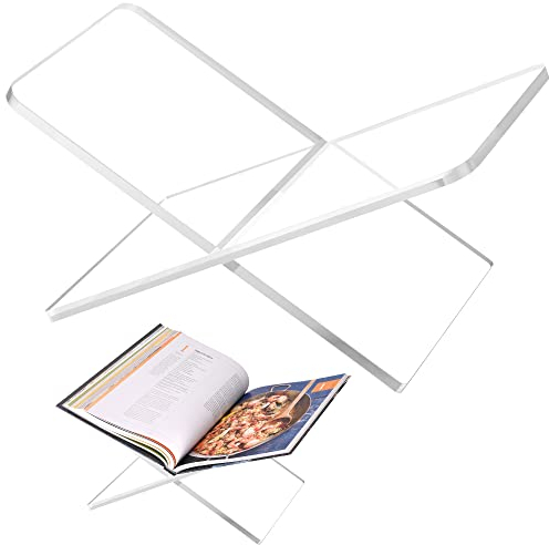 Acryl Buchständer 28 x 18 x 15 cm Buchhalter großen offenen Buch Display Stand für Display Kochbuch Kunstbuch Bibel Gästebuch - Couchtisch Leseständer zum Lesen – Transparenz, Standard