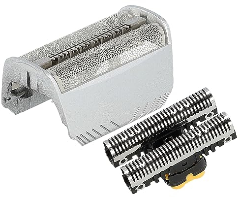 vhbw Kombi-Pack Scherteil kompatibel mit Braun 5746, 7493, 7497, 7475, 7504, 7505 Elektrorasierer, Folie + Messerblock, silber
