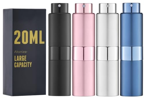 owlyee 20ML Perfume Atomizer, 4PCS Travel Cologne Spray Bottle, Mini Empty Sprayer Dispenser