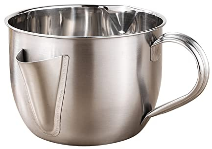 Fetttrennkanne | Fettabscheider für Soßen | 1 Liter Fettabscheider Edelstahl | Fetttrennkanne Ölsieb Topf Kanne mit Deckel & Pinsel | Mehrzweck Fett-Trennkanne Kann Am Induktionsherd Erhitzt Werden