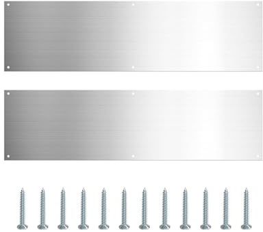 Plaques de protection de porte | Plaques de protection de porte extérieure | Plaques de porte d'entrée en acier inoxydable auto-adhésives pour portes en aluminium avec vis pour intérieur en bois et