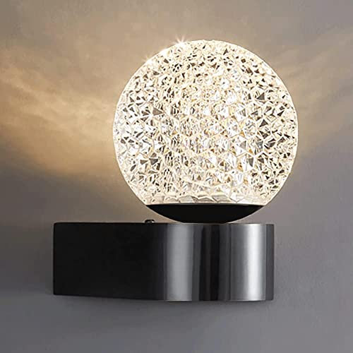 Applique da parete semplici e moderne, applique in ottone con paralume sferico in vetro decorativo a nido d'ape, apparecchi di illuminazione decorativa con attacco G9 per camera da letto, corrido