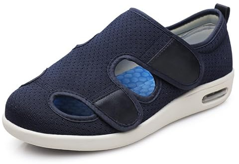 ALAMG Scarpe estive Unisex per diabetici - Extra Larghe, Traspiranti e Leggere, perfette per Anziani con gonfiore ai Piedi o borsite,Blu,51