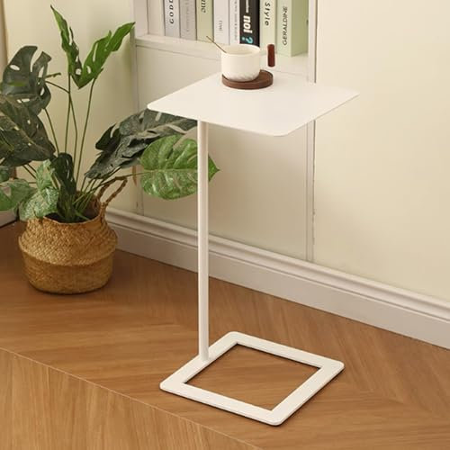 Tavolino industriale a forma di C per piccoli spazi, soggiorno, camera da letto, tavolo portatile per studio, lavoro, tavolo da spuntino con look industriale