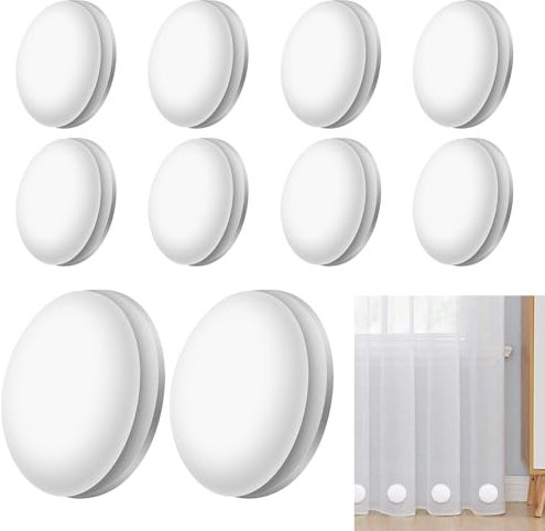 Udbrud 10 Stück Tischdeckenbeschwerer Magnet, Tischdeckengewichte für Draußen Extra Schwer, Tischdeckenklammern Edelstahl Tischtuchklammer Gardinen Beschweren für Duschvorhang Kühlschrank (Weiß)