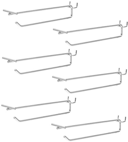 DIKACA 6 Piezas Gancho Metálico Doble para Tablero Perforado Unidades Resistente y Fácil de Instalar para Organizar Herramientas y Exhibir Productos Pared y Panel de Herramientas