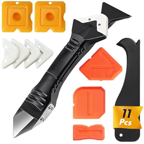 LACHT Lot De 11 Pièces Pour Le Lissage Des Joints, Joints Parfaits Grâce À Des Bords Très Droits, Extracteur De Joints En Silicone, Idéal Pour Les Mastics Tels Que L'Acrylique Silicone