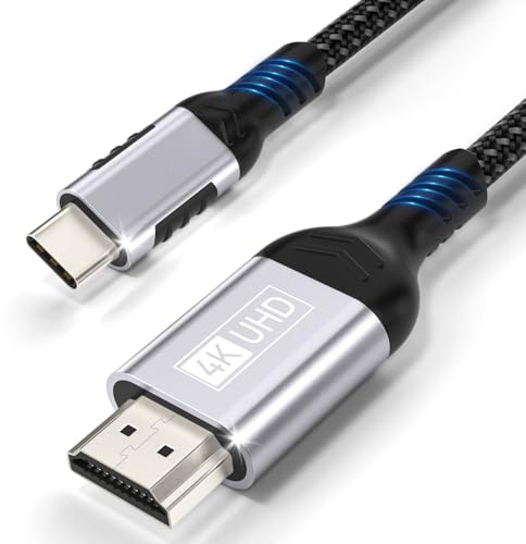 Cuszwee Cavo USB C a HDMI 4K 1.8M,Cavo Type C a HDMI UHD Adattatore Thunderbolt 3/4 Compatibile Con i Phone 17 16 Pro Max/15 Pro,MacBook Pro/Air,iMac,iPad Pro/Air,Samsung Galaxy S24/S23 Ultra