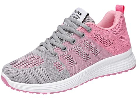 chaussures a enfiler femme Baskets Femme Orthopédique De Marche Confort Souple Chaussures Confortable Antidérapantes Voûte Légères Chaussure De Course Sneaker Mode Sport basket compensée Rose