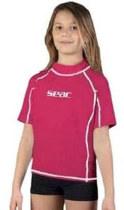Seac T-Sun Short Kid, Rash Guard zum Schwimmen, Surfen, Tauchen, UV-Schutz, rosa, 11 Jahren
