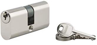 THIRARD - Cylindre de Serrure Double Entrée Ovale - Laiton - Mécanisme à 5 Goupilles - Protection Anti-Arrachement - 30 x 30 mm - Jaune/Doré - Livré avec 3 Clés