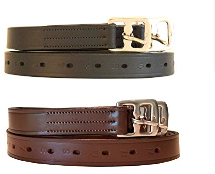 SIE EQUESTRIAN 46 tum/48 tum / 54 tum / 56 tum / 60 tum engelska stigbygel läder barn/vuxen (svart, 48 tum)