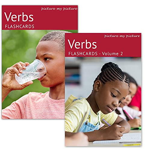 Picture My Picture Verbs Flash Card Bundle - Speech Therapy Tool for Vocabulary, Communication & Thinking, Scratch-Resistant with Activity Guide, Suitable for Education, ESL & ABA – Set of 80