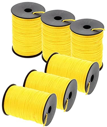6x Maurerschnur gelb Richtschnur Pflasterschnur Verlege Lot Bau Schnur 100m 2mm
