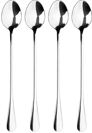 Tala Performance Stainless Steel Latte Spoons, Premium 4 Piece Set, Ideal Quality Stainless Steel with Mirror Polish Finish, Dishwasher Safe, Metallic Silver