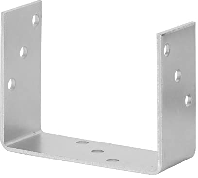 ADGO Base de tige, base de tige, vissable, en forme de U, support de poteau, ancrage vissé, ancrage de fixation au sol, fixation pour poteau, acier galvanisé, argent (160)