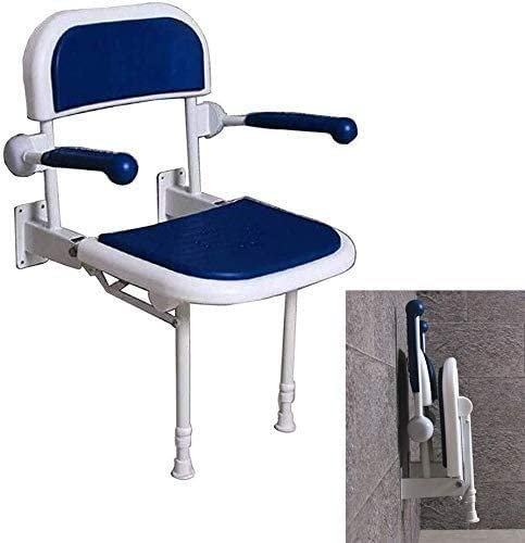 Siege de Douche Mural Rabattable pour Handicapé Siège de Douche Pliant, Chaise de Douche Murale avec Pied réglable, capacité de 300 LB for Personnes âgées, handicapés handicapés, Utiliser Un Tabouret