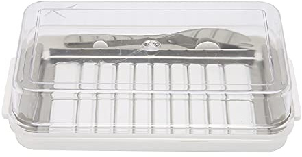 Yosoo Health Gear Butterschneider Box, Edelstahl, Käse Aufbewahrungsbehälter, Transparenter Deckel