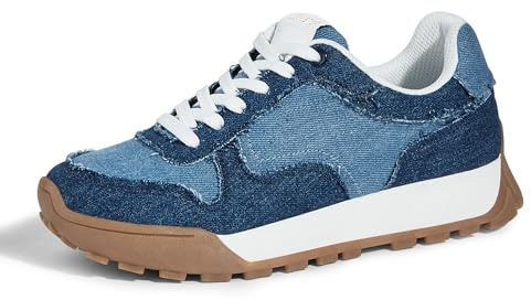 LUCKY STEP Chaussures de Sport Femme Plateforme Toile - Sneakers Casual à Lacets Style Rétro pour Tennis, Course, Marche et Mode Classique
