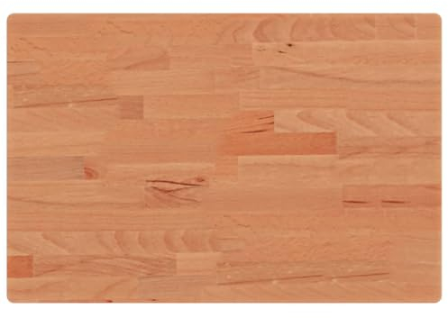 vidaXL Tischplatte, Holzplatte Holztischplatte Rechteckig, Ersatzplatte Platte für Beistelltisch Bartisch, Massivholztischplatte Schreibtischplatte, 60x40x2,5 cm Massivholz Buche